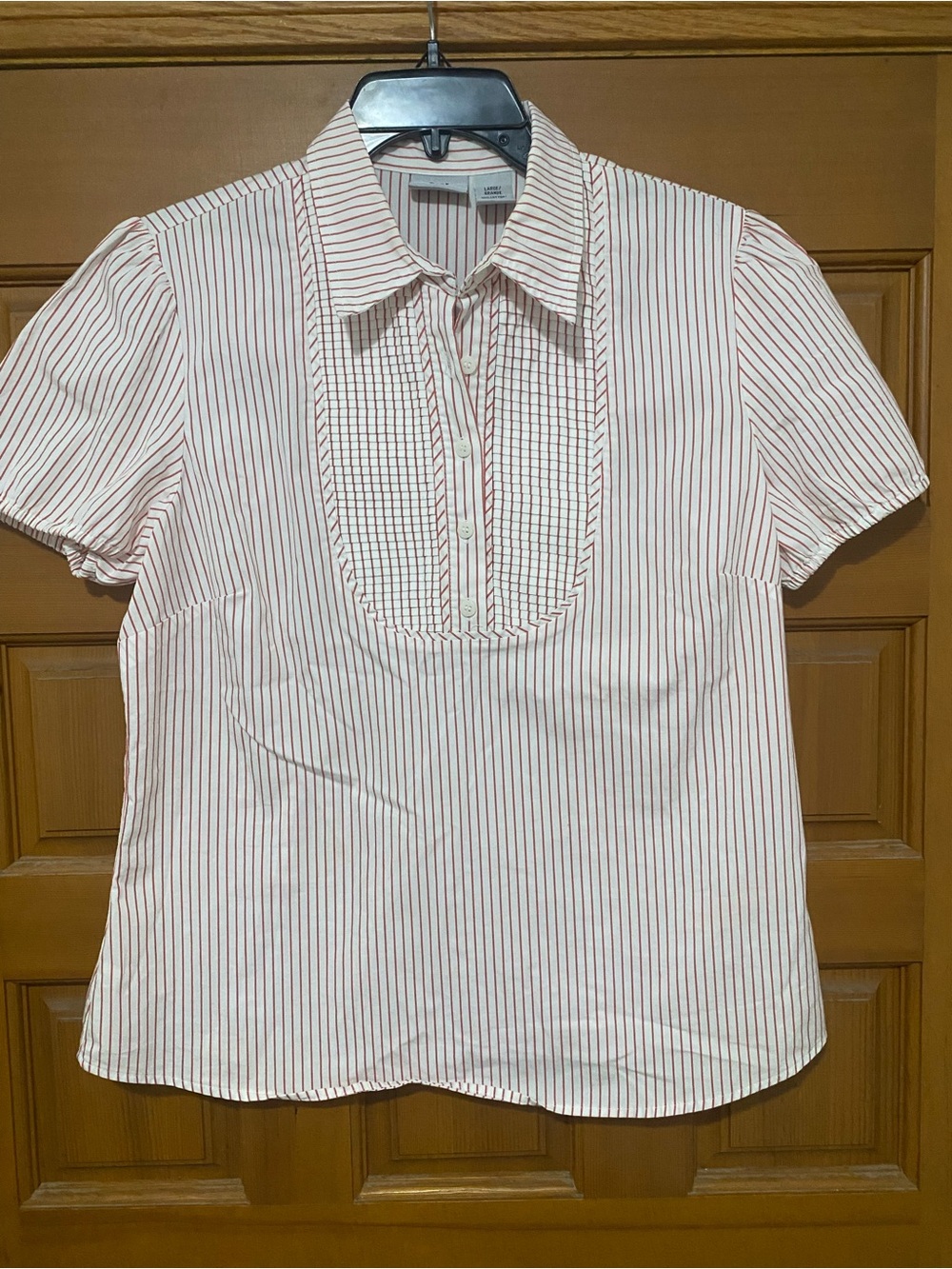 Worthington White Shirt with Red Pinstripes